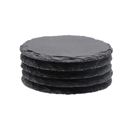 🎁 Stone Slate Coaster Round Black 5pcs (100% off)