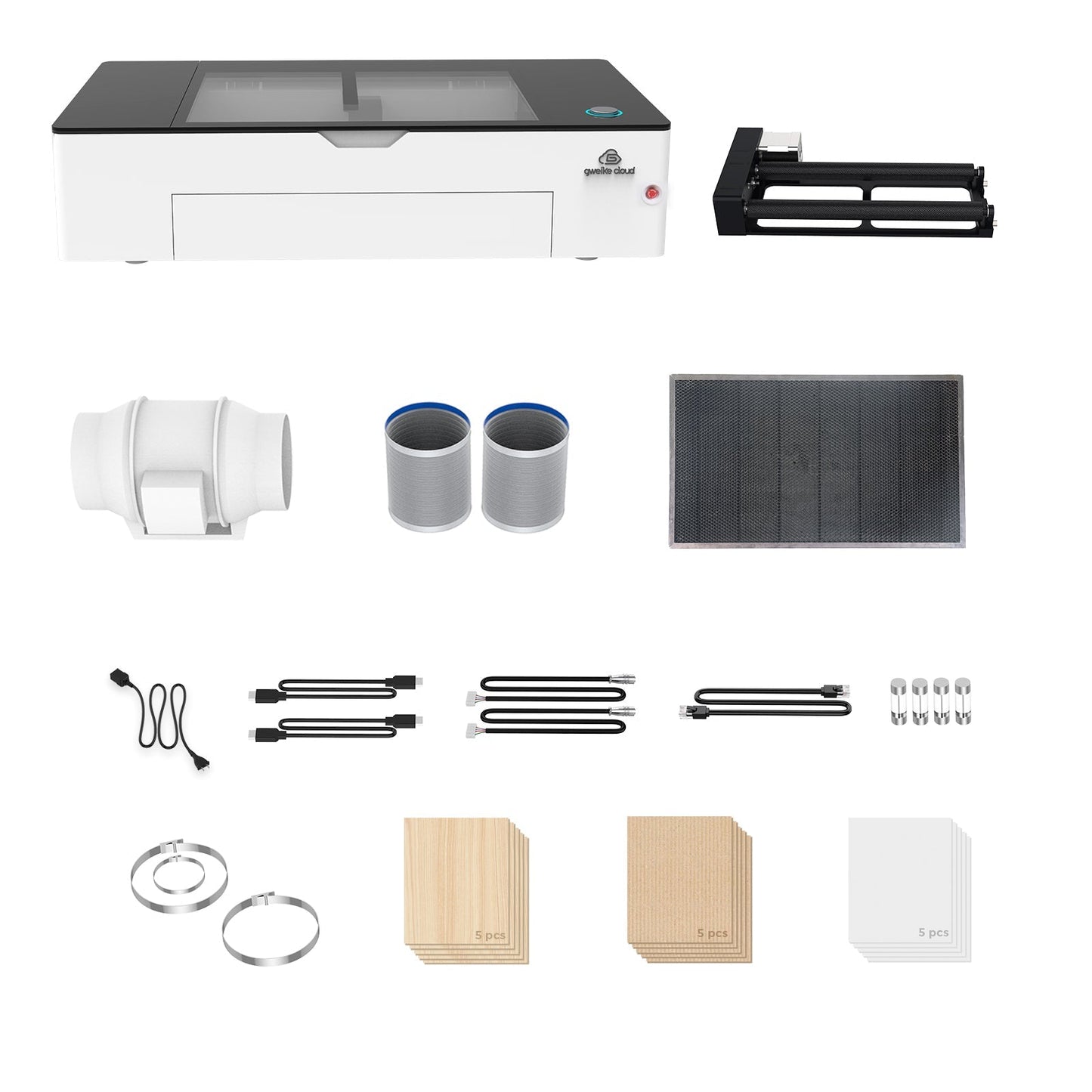 Gweikecloud – CO₂-Rotations-Laserschneider & -gravierer (50 W), Pro