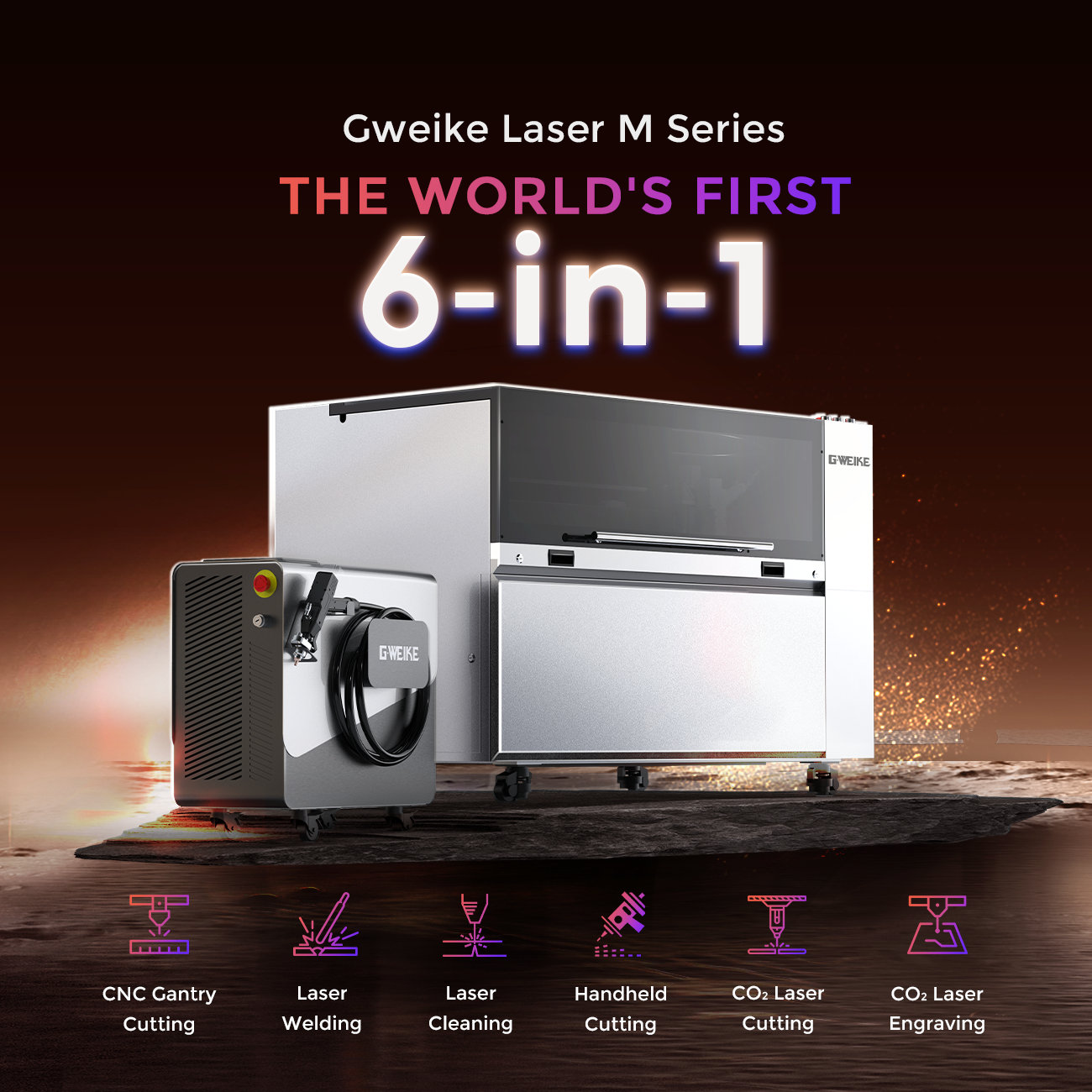 GWEIKE M Series Multi-process CNC Fiber & CO₂ Laser System