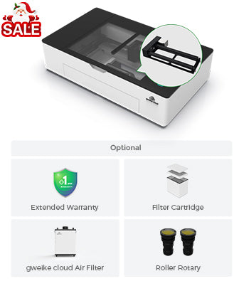 Gweikecloud – CO₂-Rotations-Laserschneider & -gravierer (55 W), Pro