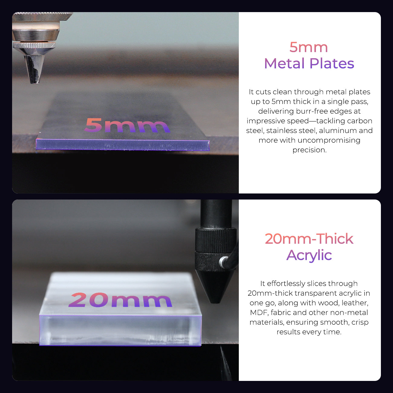 GWEIKE MCORE Desktop 400W Fiber & 80W CO₂ Dual Laser Cutter